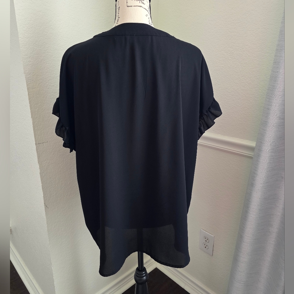 New York & Company Blouse with Ruffle Sleeves - Picture 3 of 6